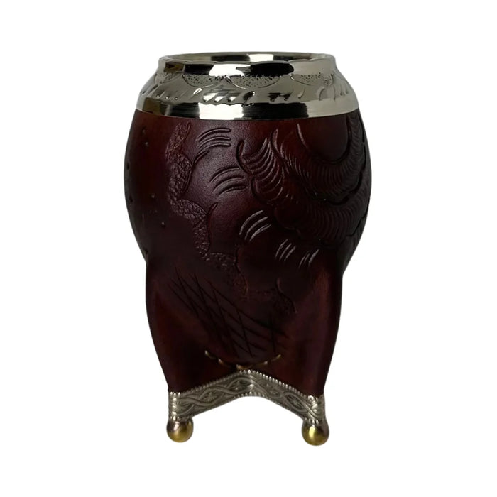 Mate Torpedo Borravino de Calabaza con Virola Cincelada Con Bombilla