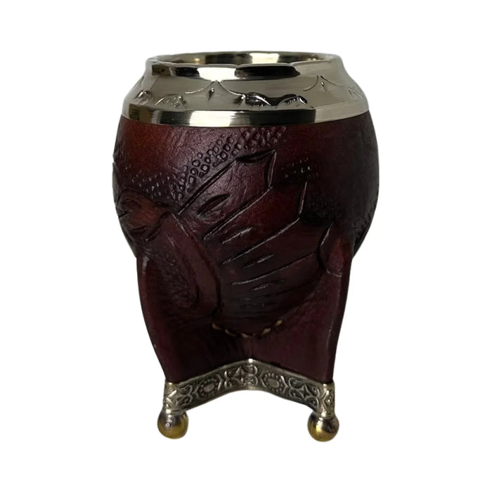 Mate Torpedo Borravino de Calabaza con Virola Cincelada Con Bombilla