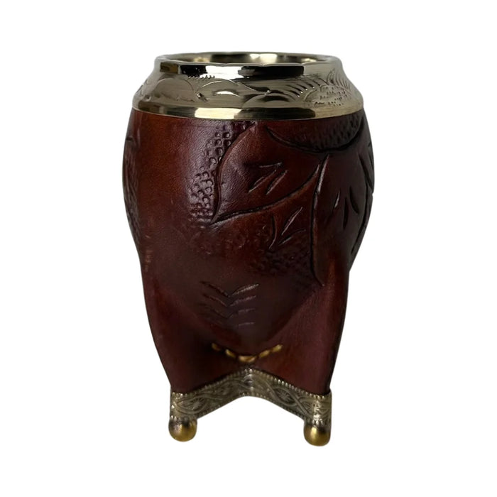 Mate Torpedo Borravino de Calabaza con Virola Cincelada Con Bombilla