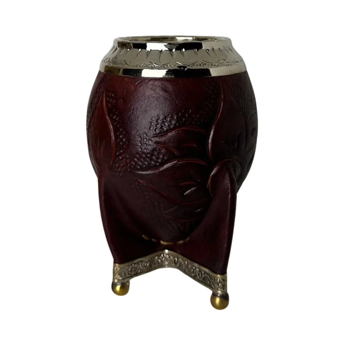 Mate Torpedo Borravino de Calabaza con Virola Cincelada Con Bombilla