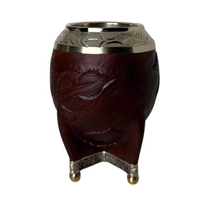 Mate Torpedo Borravino de Calabaza con Virola Cincelada Con Bombilla