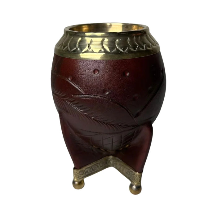 Mate Torpedo Borravino de Calabaza con Virola Cincelada Con Bombilla