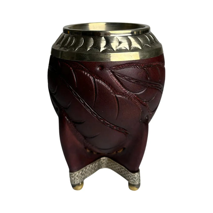 Mate Torpedo Borravino de Calabaza con Virola Cincelada Con Bombilla