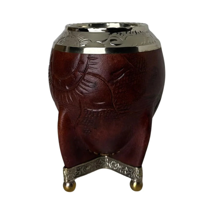 Mate Torpedo Borravino de Calabaza con Virola Cincelada Con Bombilla