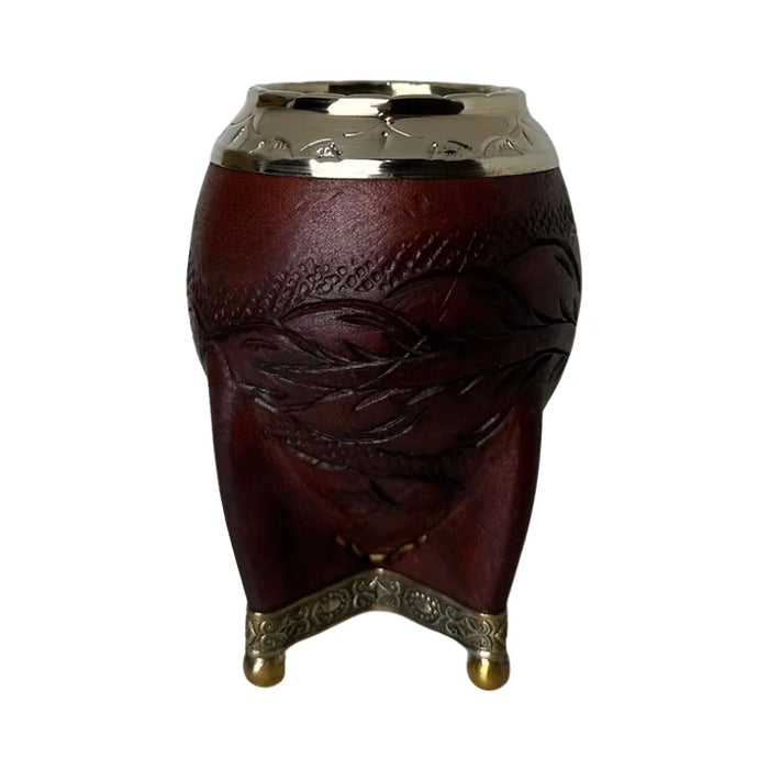Mate Torpedo Borravino de Calabaza con Virola Cincelada Con Bombilla