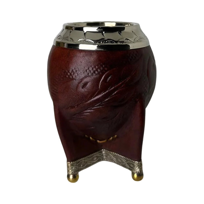 Mate Torpedo Borravino de Calabaza con Virola Cincelada Con Bombilla