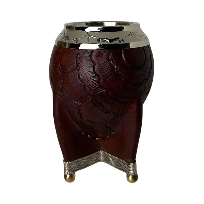 Mate Torpedo Borravino de Calabaza con Virola Cincelada Con Bombilla