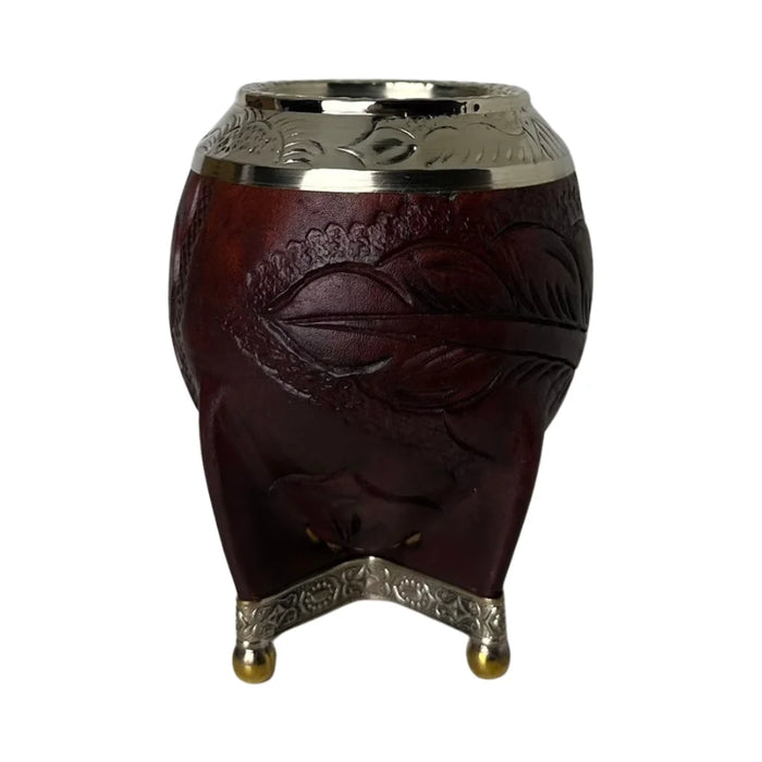Mate Torpedo Borravino de Calabaza con Virola Cincelada Con Bombilla
