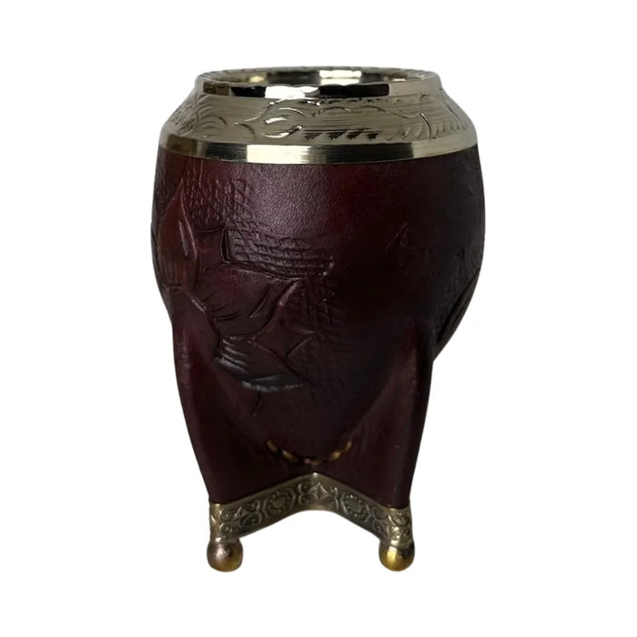Mate Torpedo Borravino de Calabaza con Virola Cincelada Con Bombilla