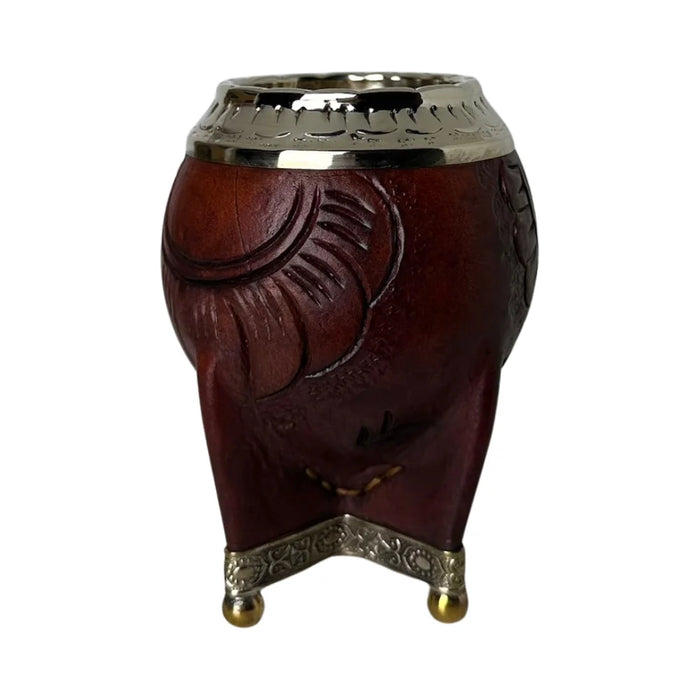 Mate Torpedo Borravino de Calabaza con Virola Cincelada Con Bombilla