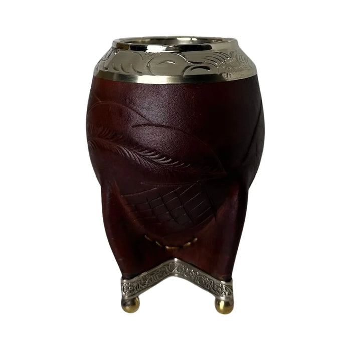 Mate Torpedo Borravino de Calabaza con Virola Cincelada Con Bombilla