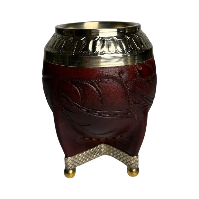 Mate Torpedo Borravino de Calabaza con Virola Cincelada Con Bombilla