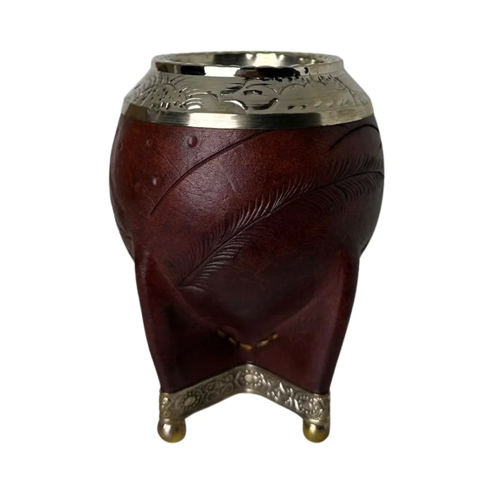 Mate Torpedo Borravino de Calabaza con Virola Cincelada Con Bombilla