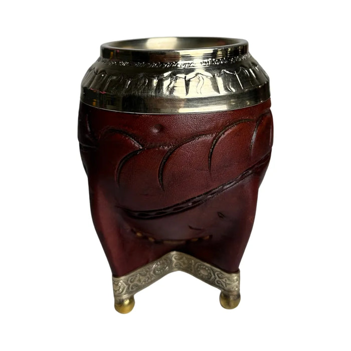 Mate Torpedo Borravino de Calabaza con Virola Cincelada Con Bombilla