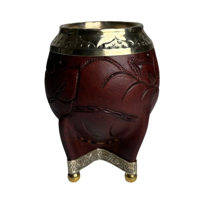 Mate Torpedo Borravino de Calabaza con Virola Cincelada Con Bombilla