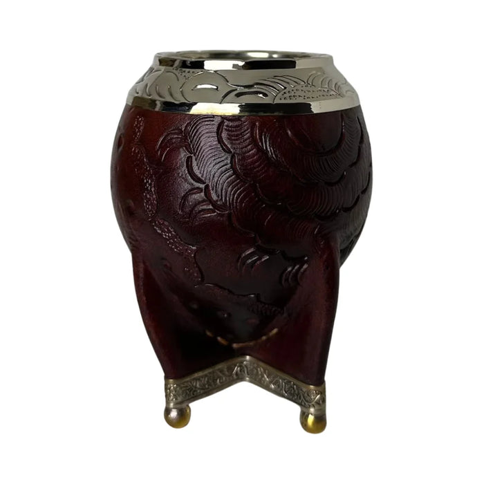 Mate Torpedo Borravino de Calabaza con Virola Cincelada Con Bombilla