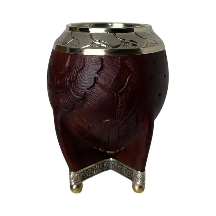 Mate Torpedo Borravino de Calabaza con Virola Cincelada Con Bombilla