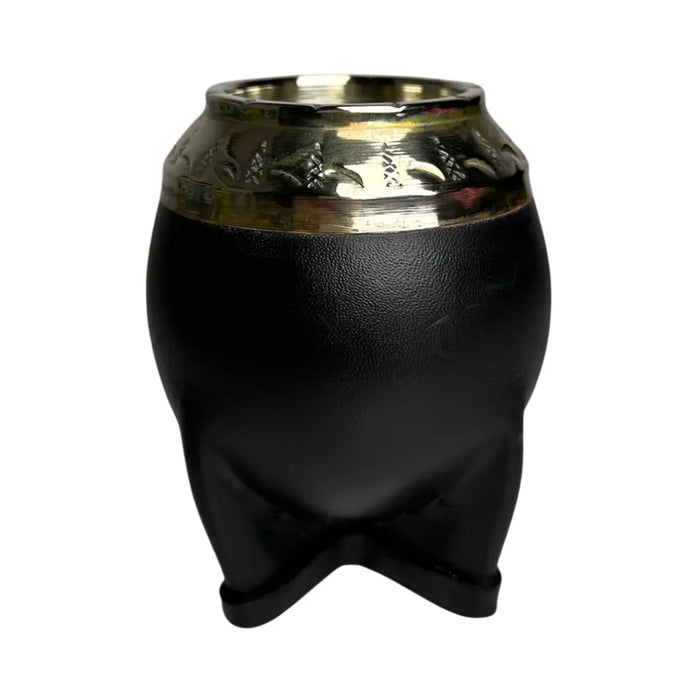 Mate Torpedo De Calabaza Con Virola De Alpaca Cincelada Con Bombilla