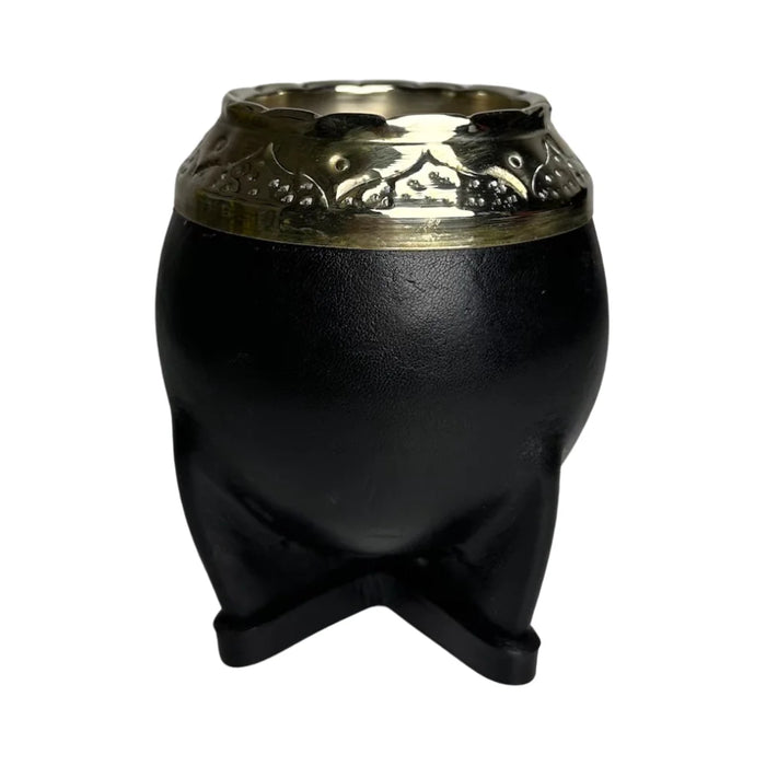 Mate Torpedo De Calabaza Con Virola De Alpaca Cincelada Con Bombilla