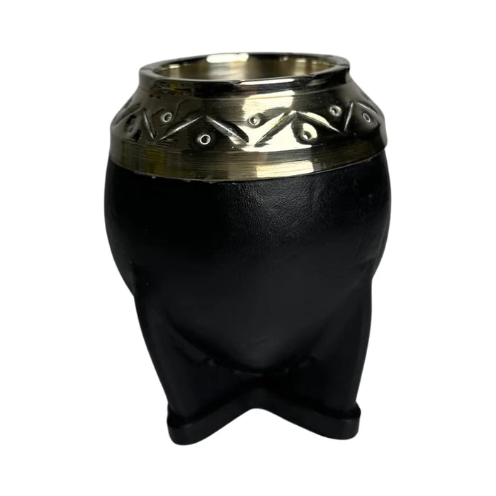 Mate Torpedo De Calabaza Con Virola De Alpaca Cincelada Con Bombilla