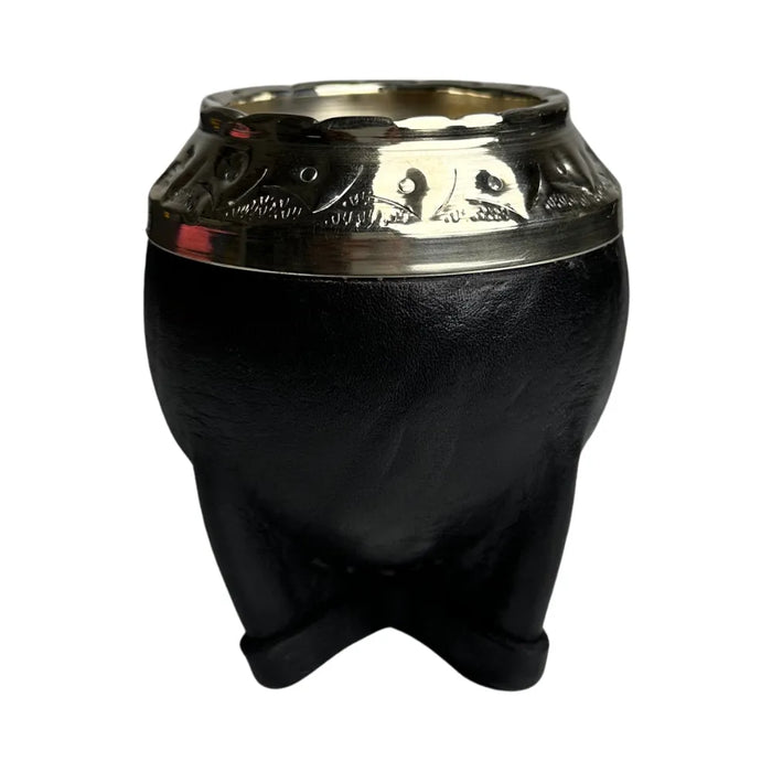 Mate Torpedo De Calabaza Con Virola De Alpaca Cincelada Con Bombilla
