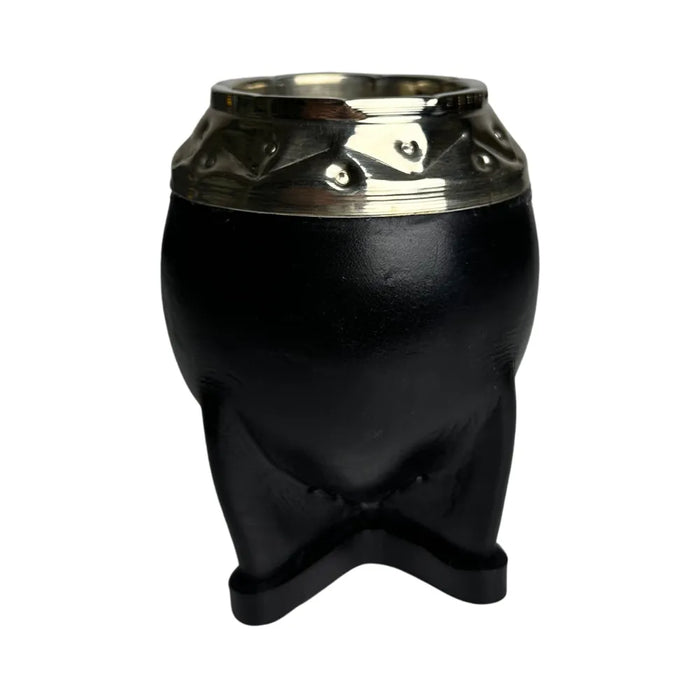 Mate Torpedo De Calabaza Con Virola De Alpaca Cincelada Con Bombilla