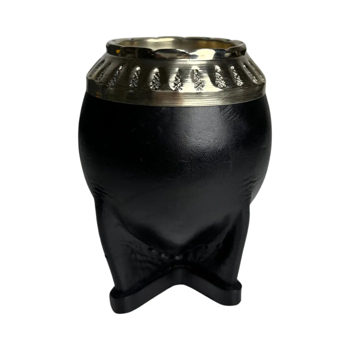 Mate Torpedo De Calabaza Con Virola De Alpaca Cincelada Con Bombilla