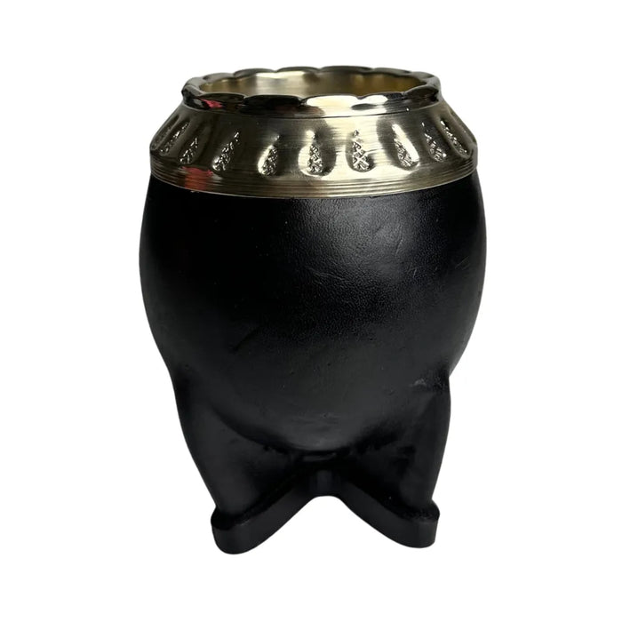 Mate Torpedo De Calabaza Con Virola De Alpaca Cincelada Con Bombilla