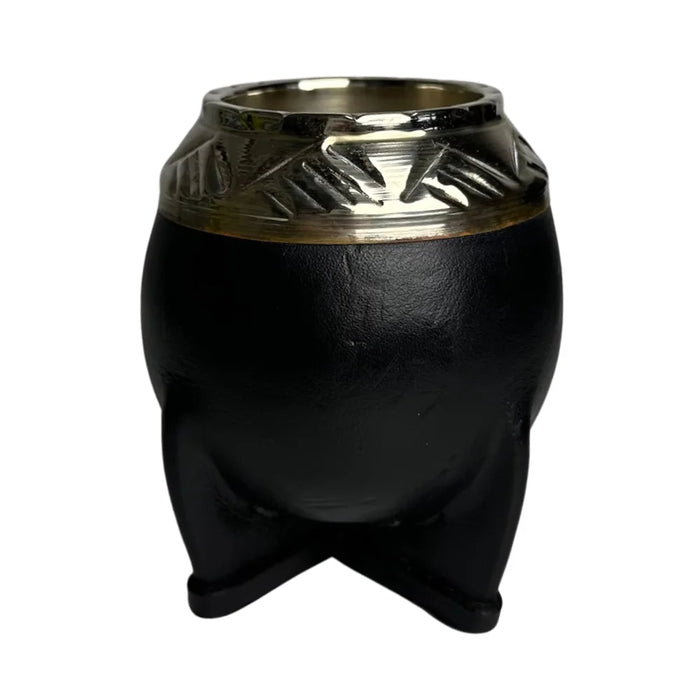 Mate Torpedo De Calabaza Con Virola De Alpaca Cincelada Con Bombilla