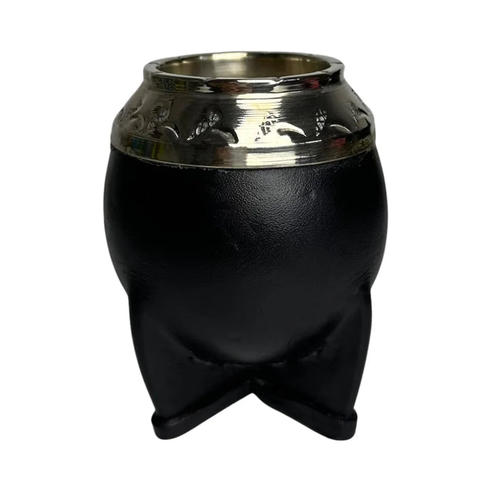 Mate Torpedo De Calabaza Con Virola De Alpaca Cincelada Con Bombilla