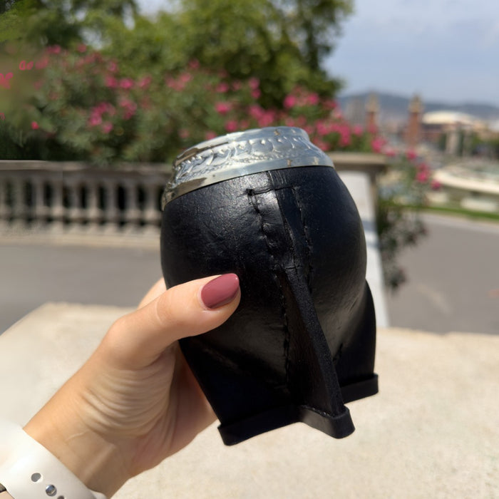 Mate Torpedo De Calabaza Con Virola De Alpaca Cincelada