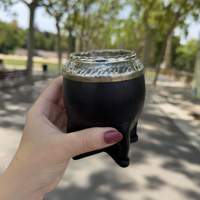 Mate Torpedo De Calabaza Con Virola De Alpaca Cincelada
