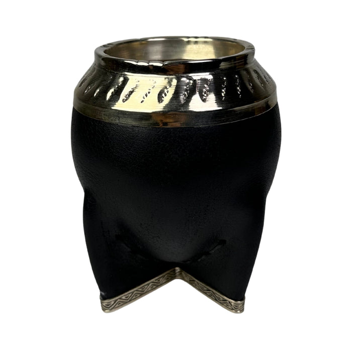 Mate Torpedo De Calabaza Con Virola De Alpaca Cincelada