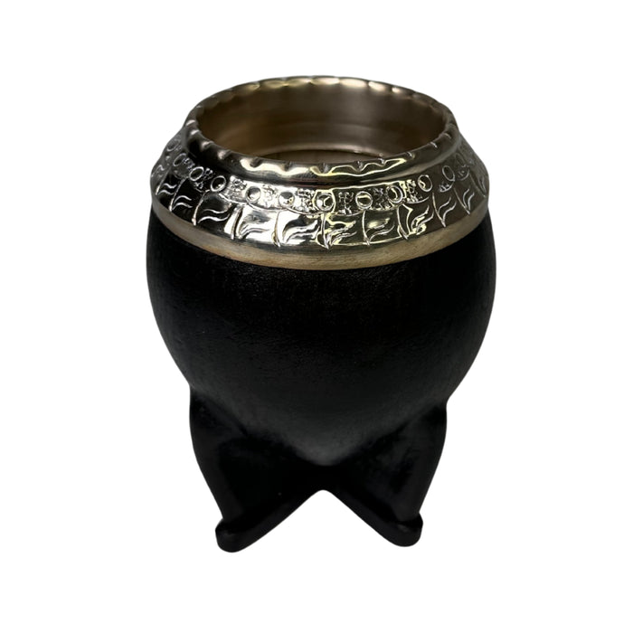 Mate Torpedo De Calabaza Con Virola De Alpaca Cincelada