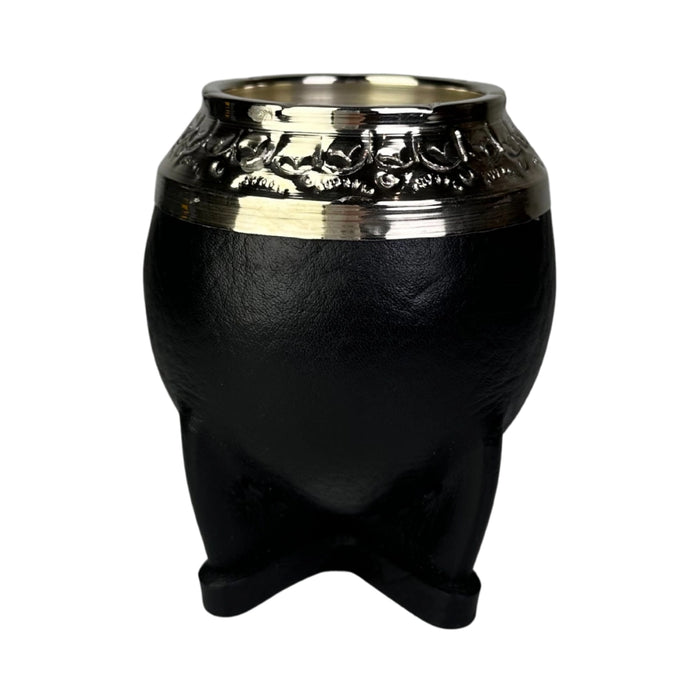 Mate Torpedo De Calabaza Con Virola De Alpaca Cincelada Con Bombilla