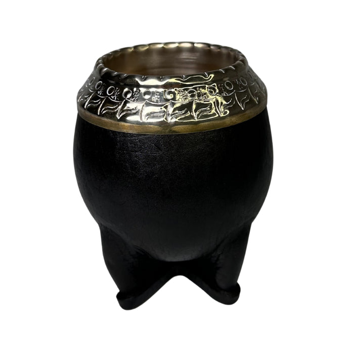 Mate Torpedo De Calabaza Con Virola De Alpaca Cincelada