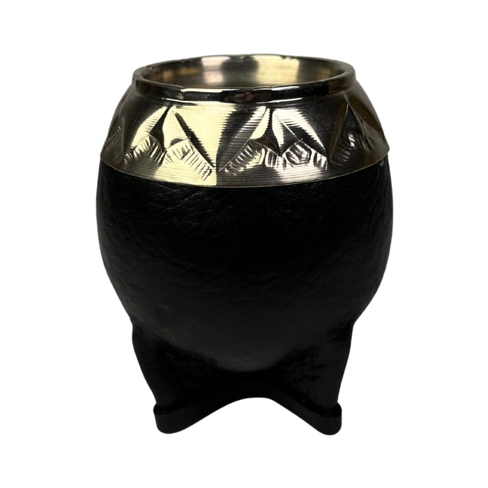 Mate Torpedo De Calabaza Con Virola De Alpaca Cincelada