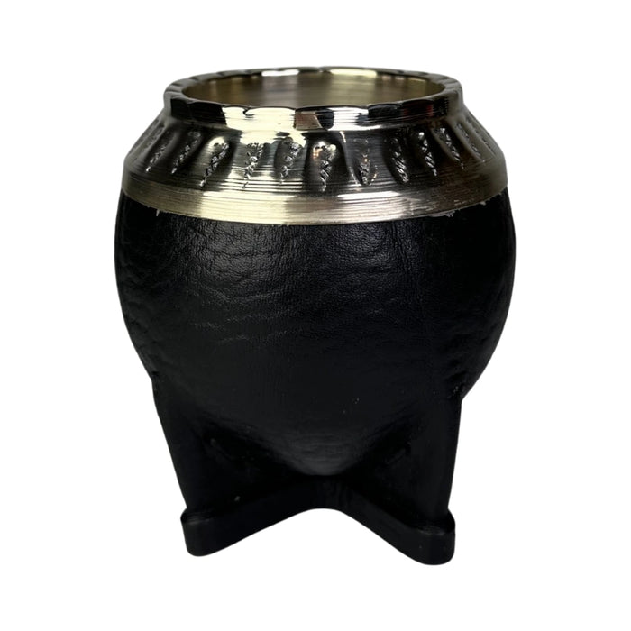 Mate Torpedo De Calabaza Con Virola De Alpaca Cincelada Con Bombilla
