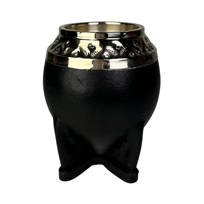 Mate Torpedo De Calabaza Con Virola De Alpaca Cincelada Con Bombilla