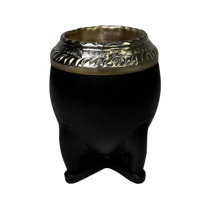 Mate Torpedo De Calabaza Con Virola De Alpaca Cincelada