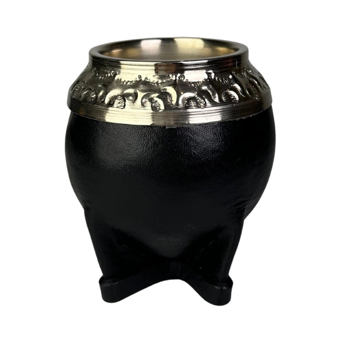 Mate Torpedo De Calabaza Con Virola De Alpaca Cincelada Con Bombilla