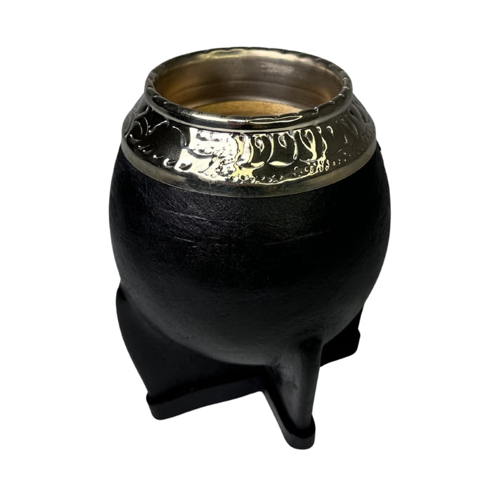 Mate Torpedo De Calabaza Con Virola De Alpaca Cincelada