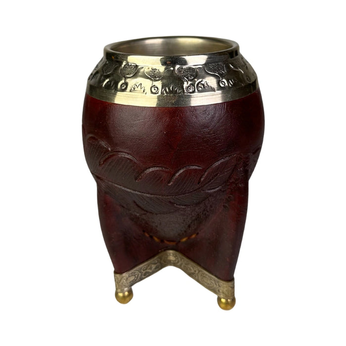 Mate Torpedo Borravino de Calabaza con Virola Cincelada Con Bombilla