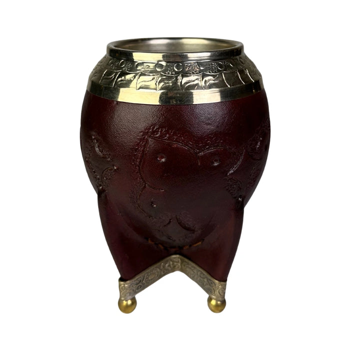 Mate Torpedo Borravino de Calabaza con Virola Cincelada Con Bombilla