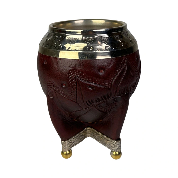 Mate Torpedo Borravino de Calabaza con Virola Cincelada Con Bombilla