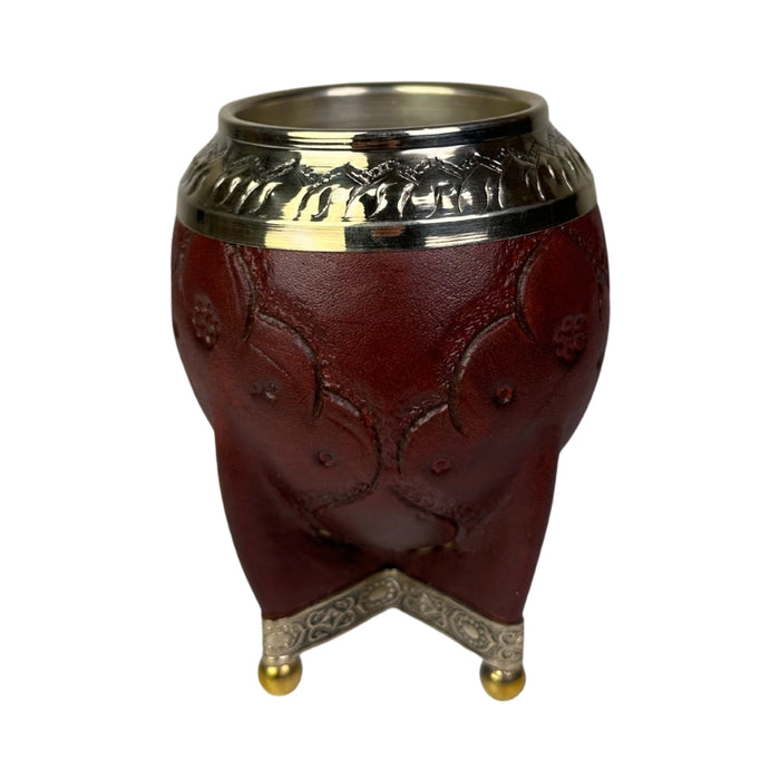 Mate Torpedo Borravino de Calabaza con Virola Cincelada Con Bombilla