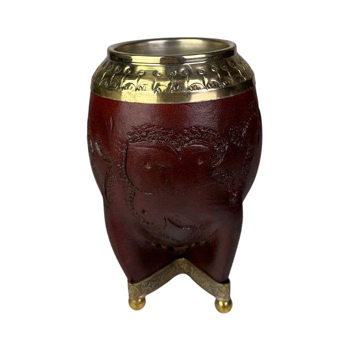 Mate Torpedo Borravino de Calabaza con Virola Cincelada Con Bombilla
