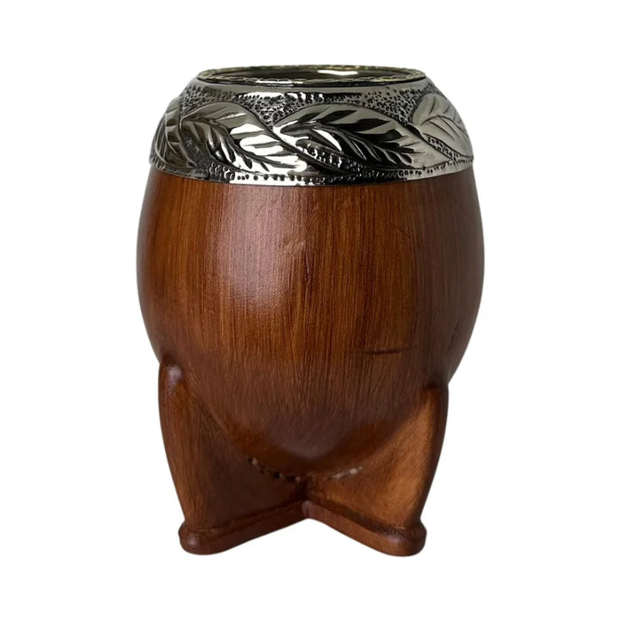 Mate Torpedo Premium de Calabaza Avejentado Virola Cincelada Con Bombilla