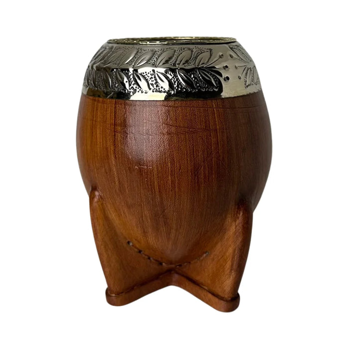 Mate Torpedo Premium de Calabaza Avejentado Virola Cincelada Con Bombilla