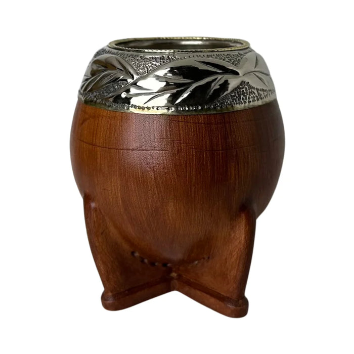 Mate Torpedo Premium de Calabaza Avejentado Virola Cincelada Con Bombilla